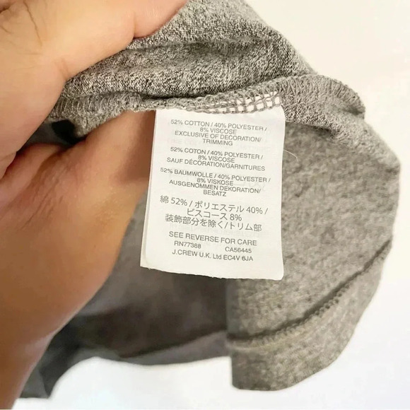 Madewell Gray Embroidered Square Dot Scoop Neck Short Sleeve Oversized Tee XS - Picture 7 of 8